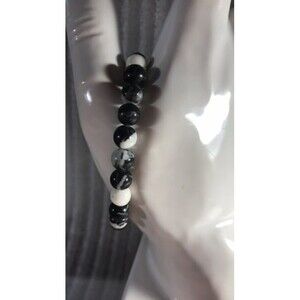 Panda Agate Beaded Stretch Bracelet